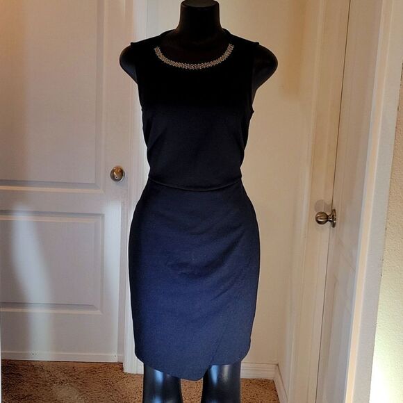 BRAND NEW APT.9 SLEEVELESS ABOVE THE KNEE  LINE RHINESTONES EMBELLISHMENTS DRESS - Picture 1 of 14